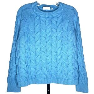 Passenger Comfort Organic Knitted‎ Sweater Atlantic Blue Cable Knit Fisherman XS